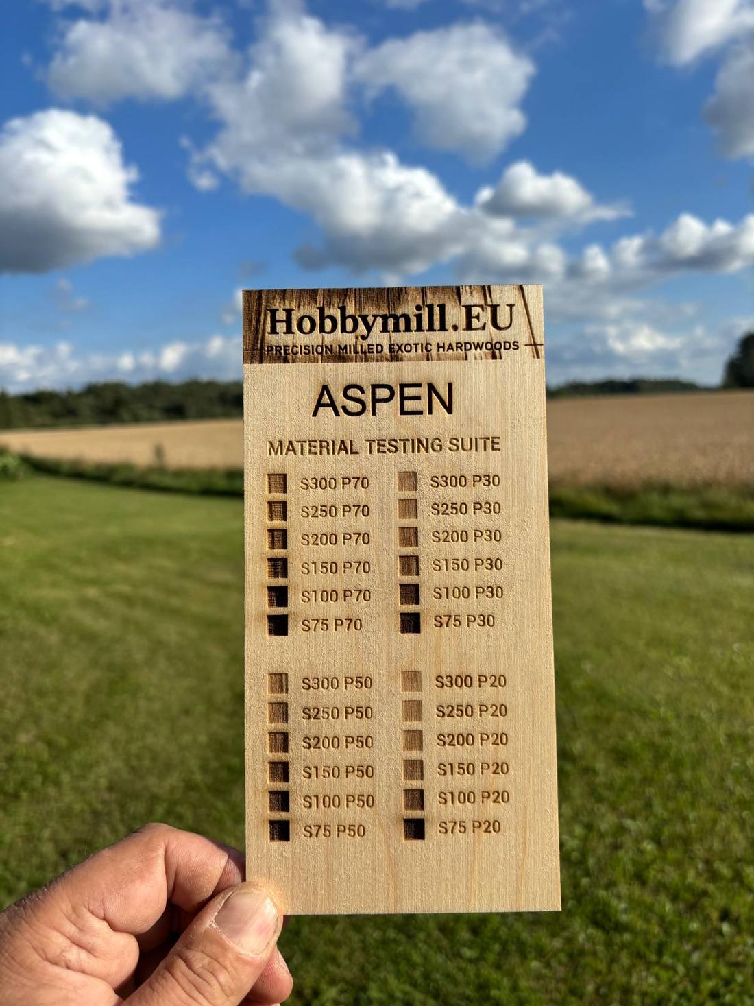 Aspen laser test card